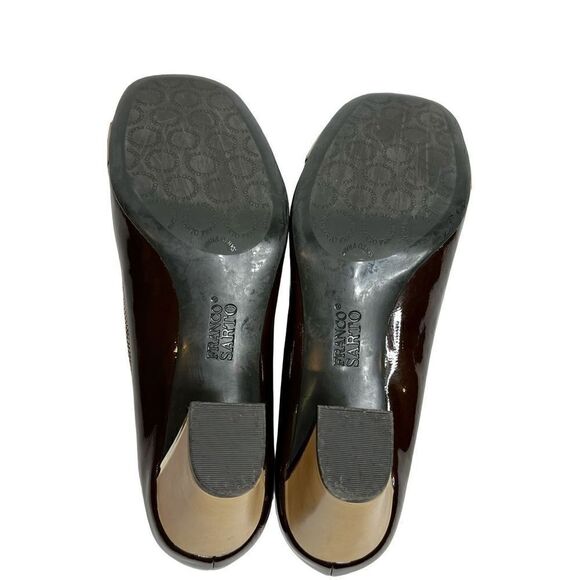 Franco Sarto brown and tan block heel round toe pumps size 9.5 - Picture 6 of 15